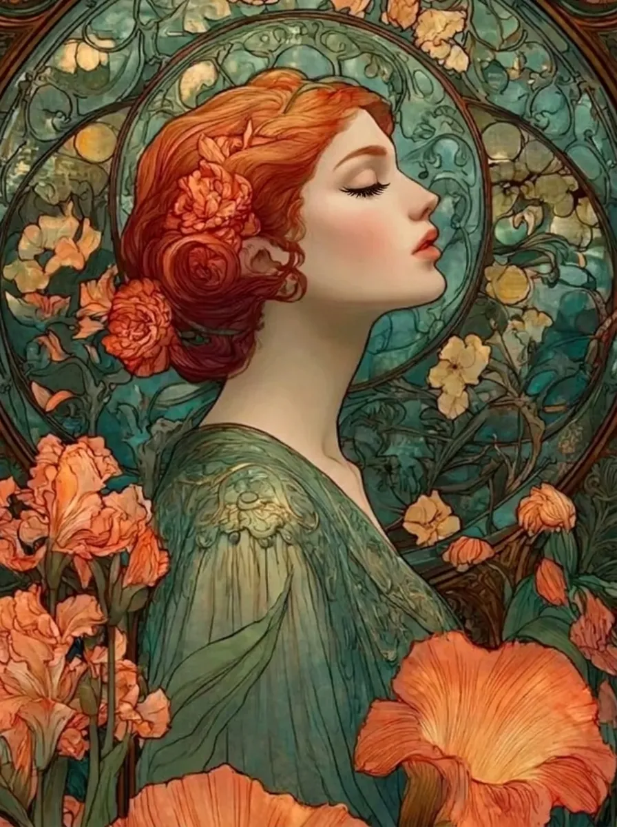 Illustrated portrait of a woman with long lash extensions